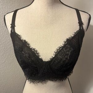 Victoria's Secret Black Lace Bra with Adjustable Straps